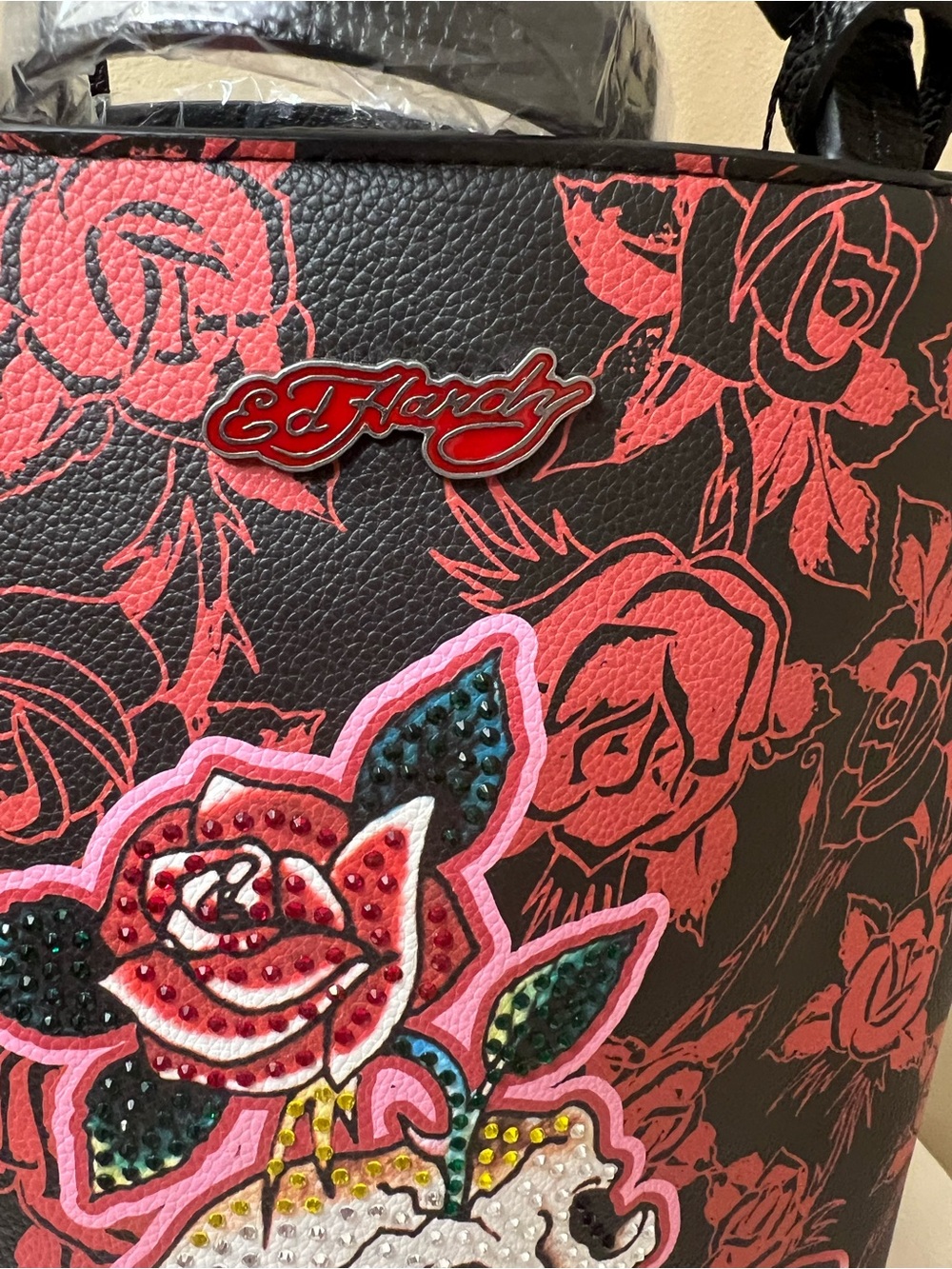 Ed Hardy Rose Skull Tote / hand Bag NWT - Picture 13 of 13